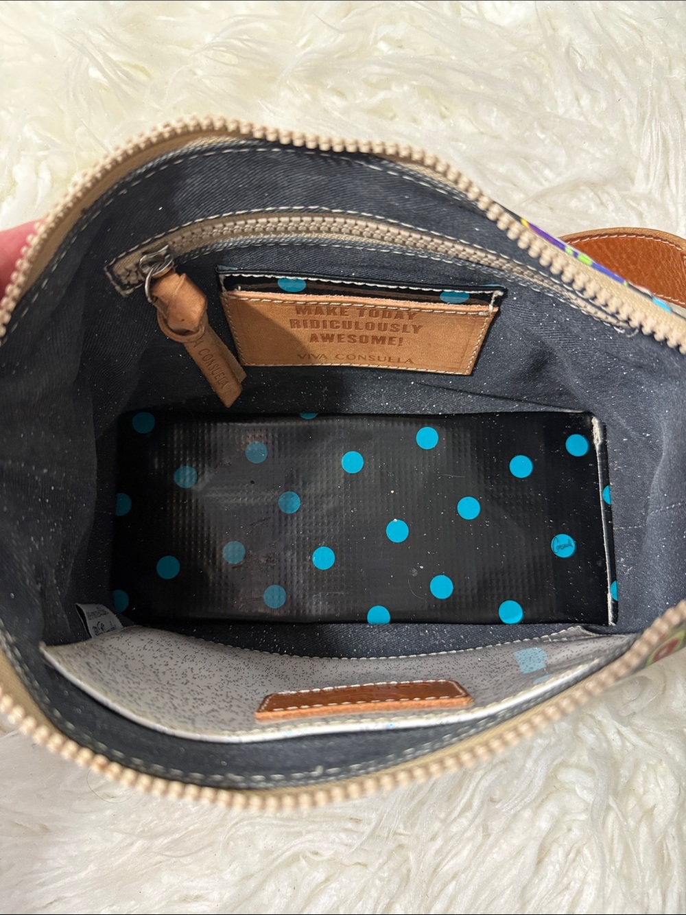 Consuela Sophie Pouch Floral Pattern Shoulder Bag in Black and Tan small - Picture 9 of 13